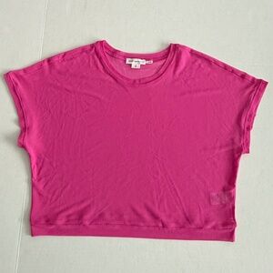 Good American Cropped Mesh Tee